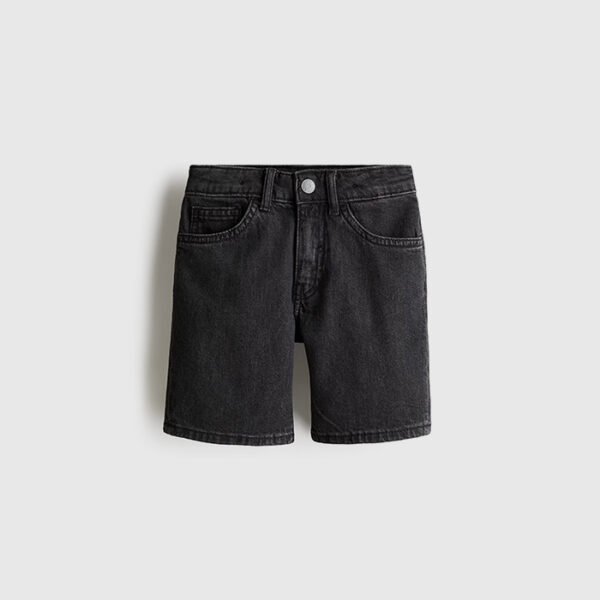 Black denim shorts