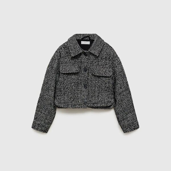 Herringbone crop jacket