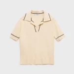 Polo-neck sweater with contrasting trims