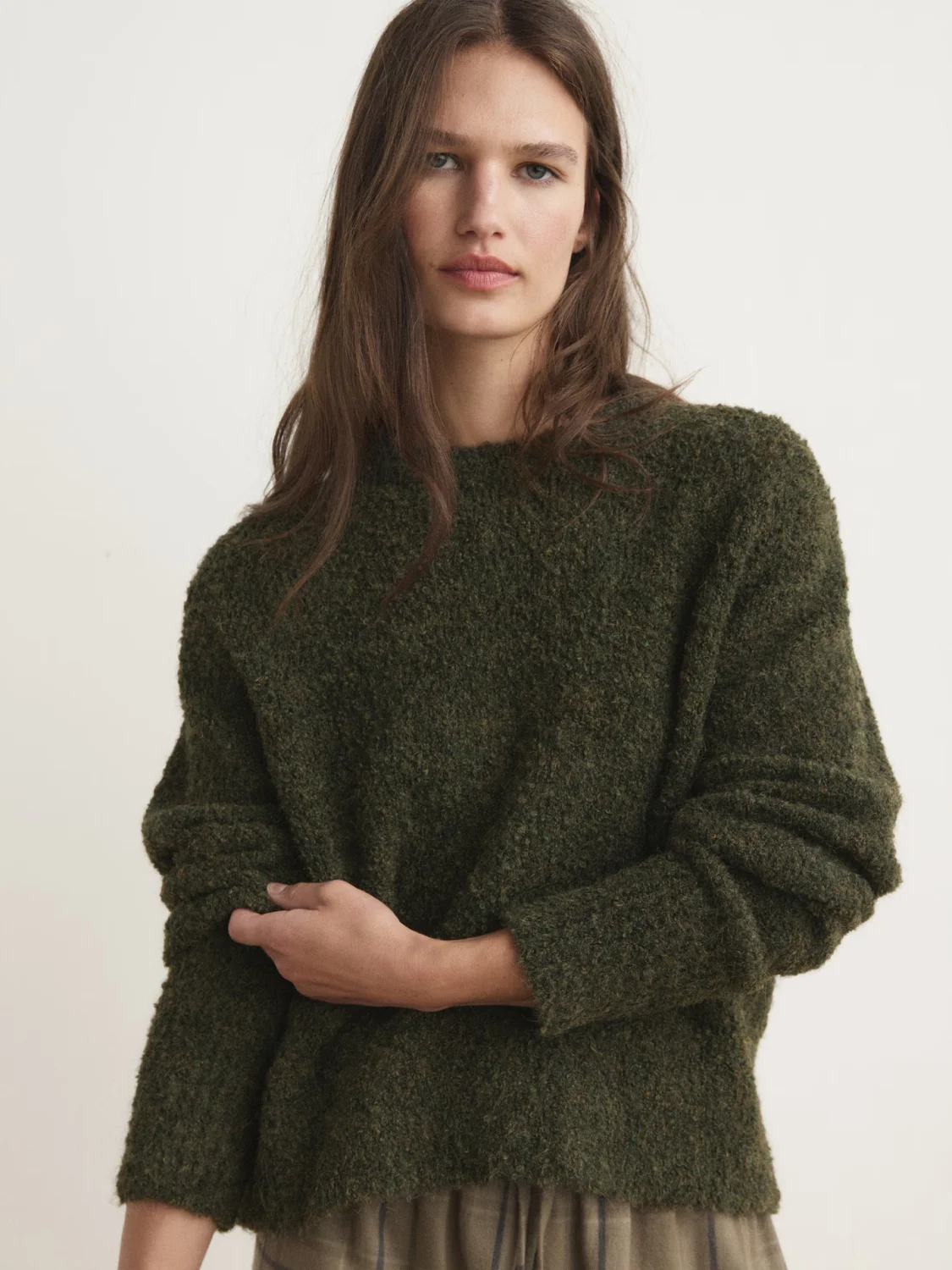 High neck midi wool coat - Image 3