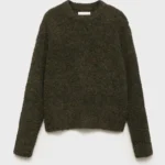 High neck midi wool coat