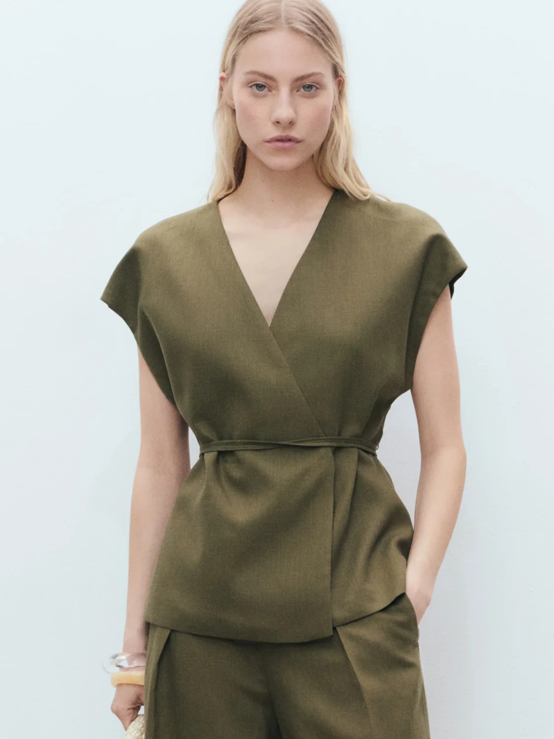 Lyocell Wrap Blouse
