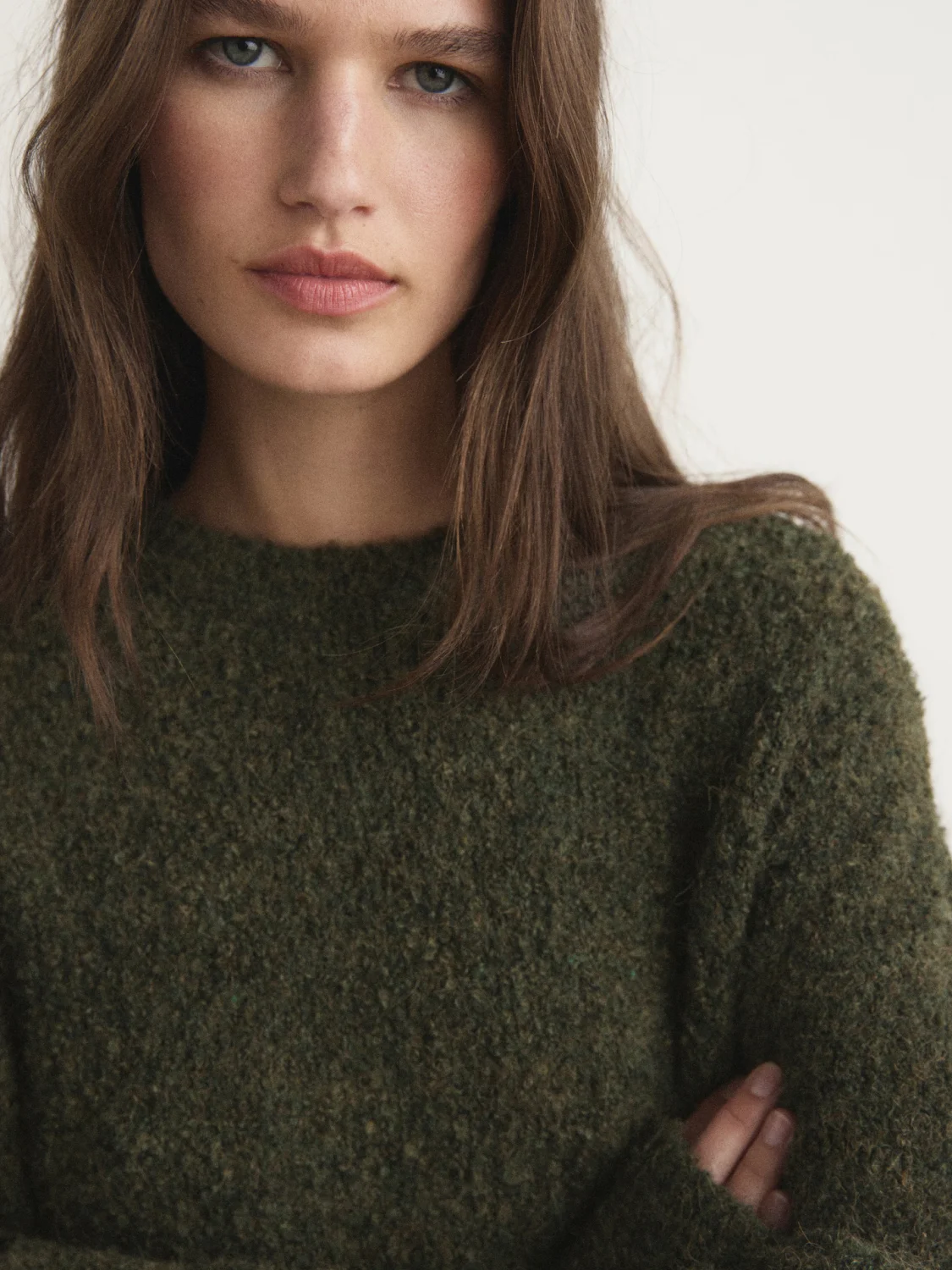 High neck midi wool coat - Image 2